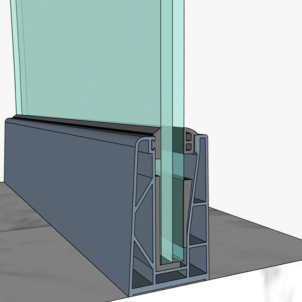 Profil aluminiu balustrade sticlă GP-55-STANDARD vopsit